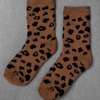 LEOPARD SOCKS - Cocoa
