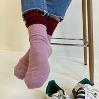 CHALET SOCKS - Berry/Garnet