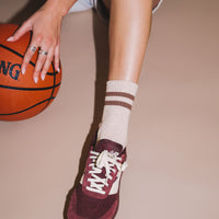 GYM SOCKS - Oat Cocoa Stripe