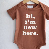 Polished Prints - Hi I'm New Here Baby Onesie