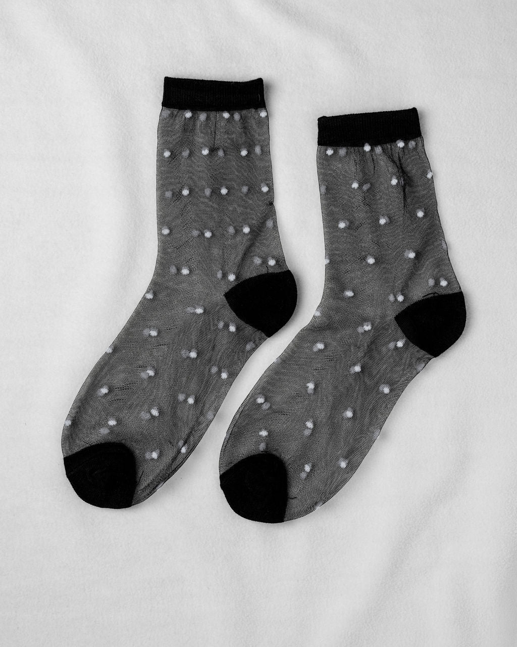 SHEER DOTS SOCKS - Black