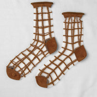 SHEER FRENCH WINDOW SOCKS - Nutmeg
