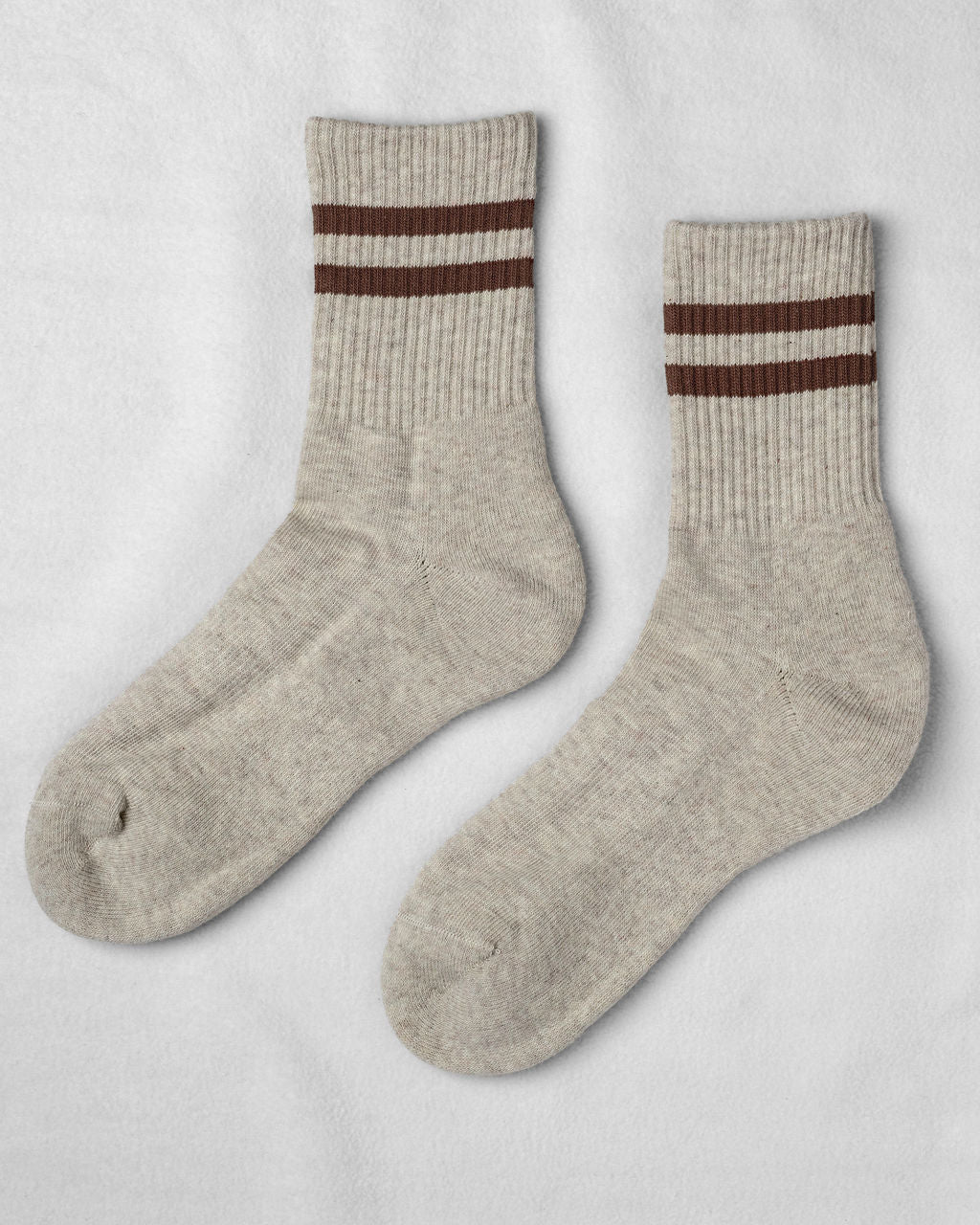 GYM SOCKS - Oat Cocoa Stripe