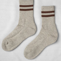GYM SOCKS - Oat Cocoa Stripe