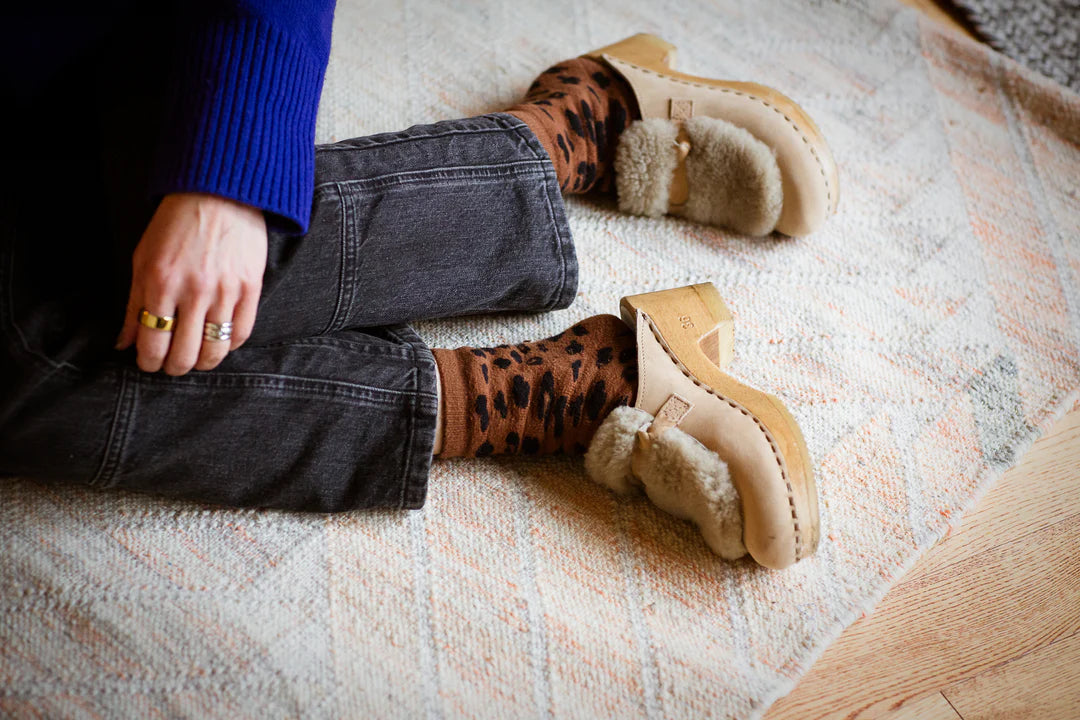 LEOPARD SOCKS - Cocoa