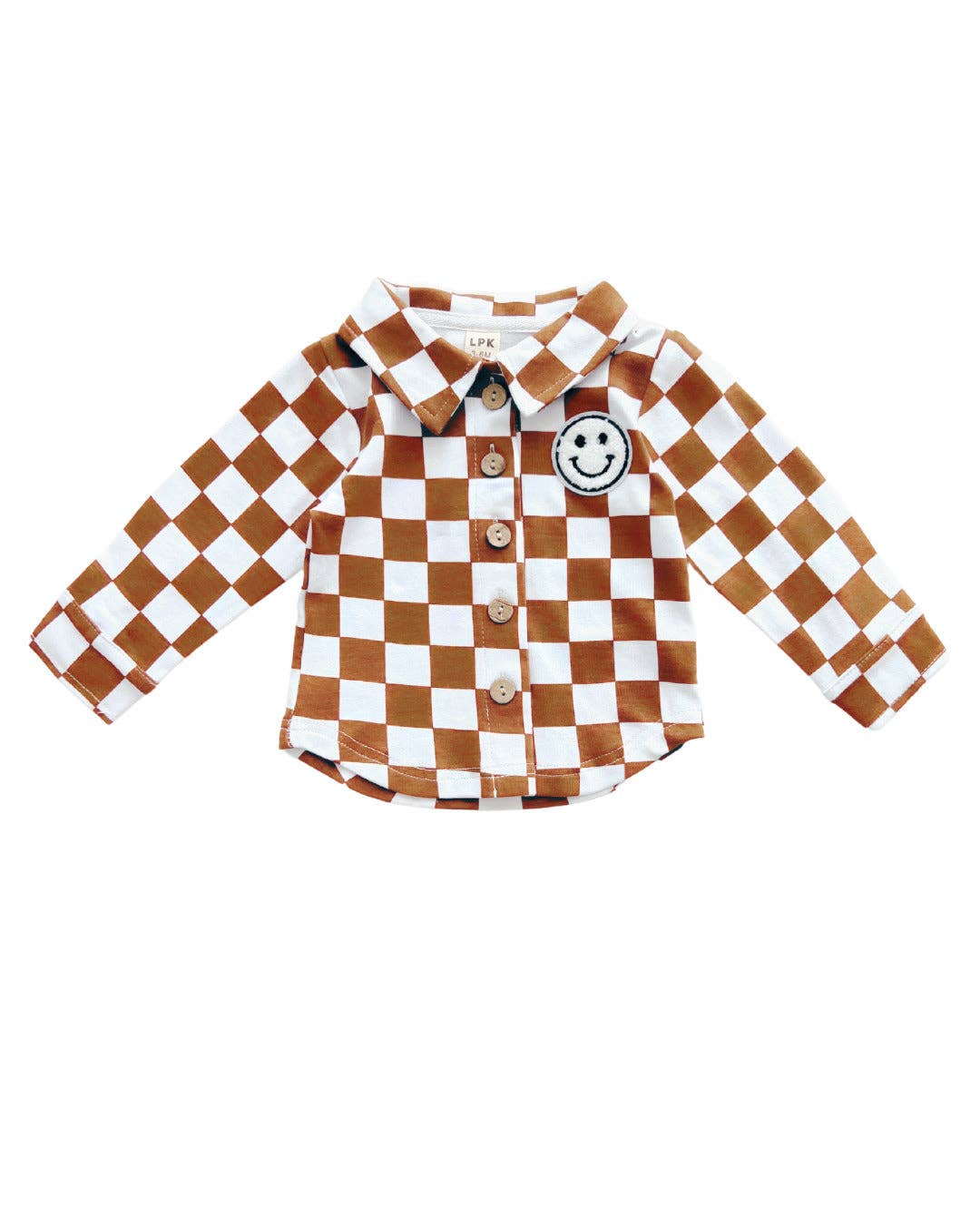 Lucky Panda Kids - Shacket | Smiley Checkered Copper