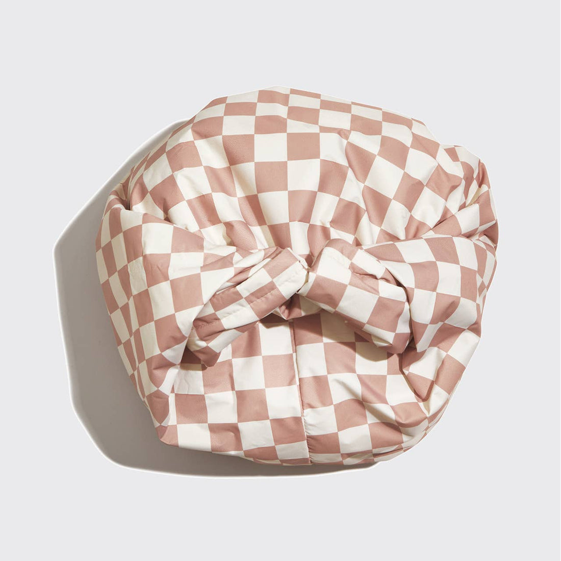 KITSCH - Satin Lined Flexi Shower Cap - Terracotta Checker